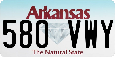 AR license plate 580VWY