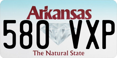 AR license plate 580VXP