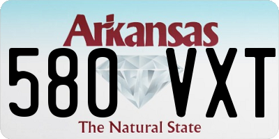 AR license plate 580VXT