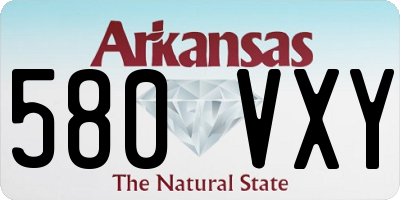AR license plate 580VXY