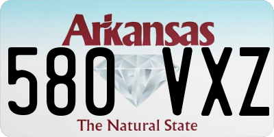 AR license plate 580VXZ