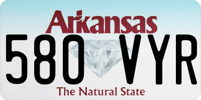 AR license plate 580VYR