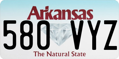 AR license plate 580VYZ