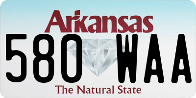 AR license plate 580WAA