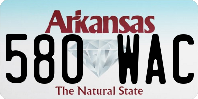 AR license plate 580WAC