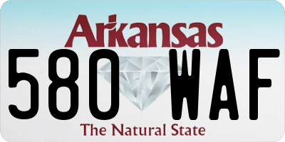 AR license plate 580WAF