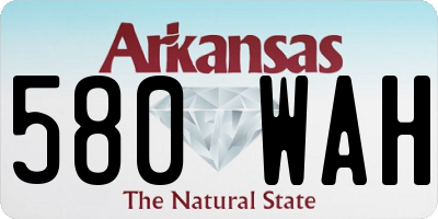 AR license plate 580WAH