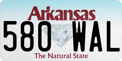 AR license plate 580WAL
