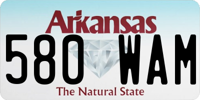 AR license plate 580WAM