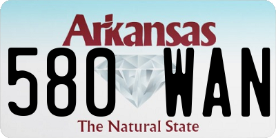 AR license plate 580WAN