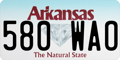 AR license plate 580WAO