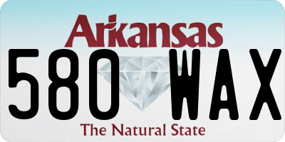 AR license plate 580WAX