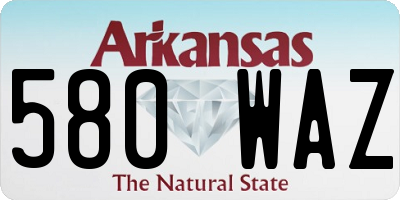 AR license plate 580WAZ