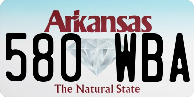 AR license plate 580WBA