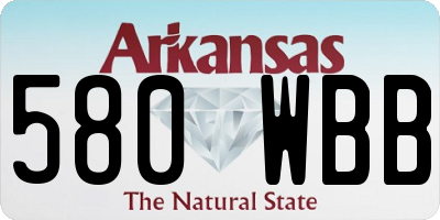 AR license plate 580WBB