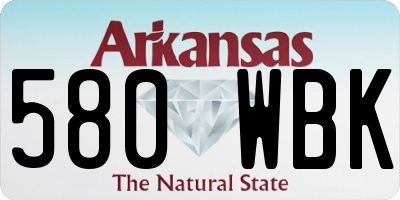 AR license plate 580WBK