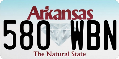 AR license plate 580WBN
