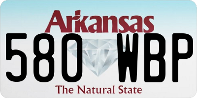AR license plate 580WBP
