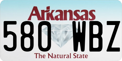 AR license plate 580WBZ