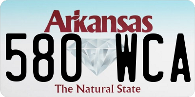 AR license plate 580WCA