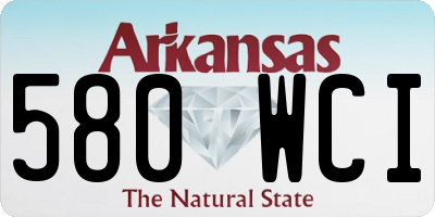 AR license plate 580WCI