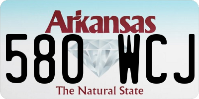 AR license plate 580WCJ