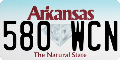 AR license plate 580WCN