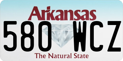 AR license plate 580WCZ