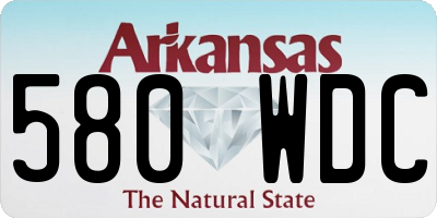 AR license plate 580WDC