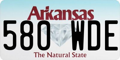 AR license plate 580WDE