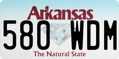 AR license plate 580WDM