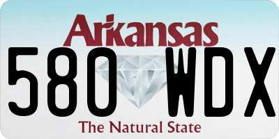AR license plate 580WDX