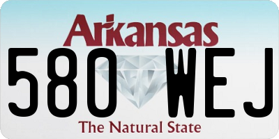 AR license plate 580WEJ