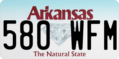 AR license plate 580WFM