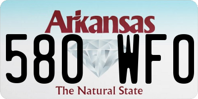 AR license plate 580WFO