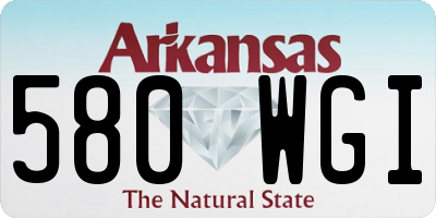 AR license plate 580WGI