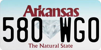 AR license plate 580WGO