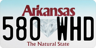 AR license plate 580WHD