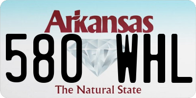 AR license plate 580WHL