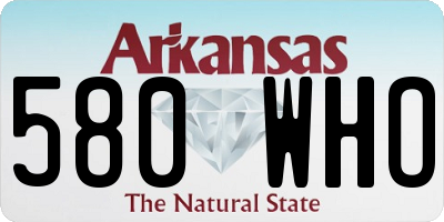 AR license plate 580WHO