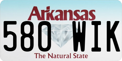 AR license plate 580WIK