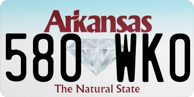 AR license plate 580WKO