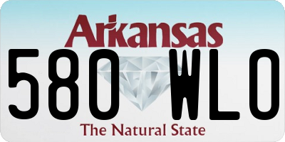 AR license plate 580WLO