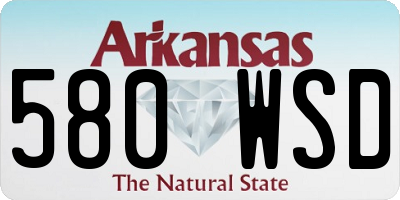 AR license plate 580WSD