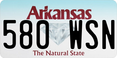 AR license plate 580WSN