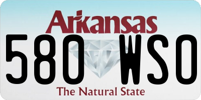 AR license plate 580WSO