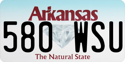 AR license plate 580WSU
