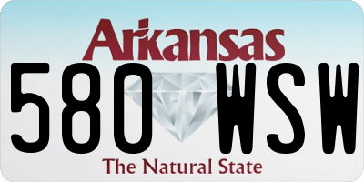 AR license plate 580WSW