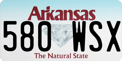 AR license plate 580WSX