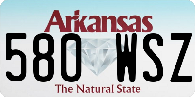 AR license plate 580WSZ
